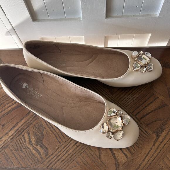 🥿 Naturalizer N5 Comfort Ballet Flats sz 8 W Tan Jewels - Picture 3 of 9